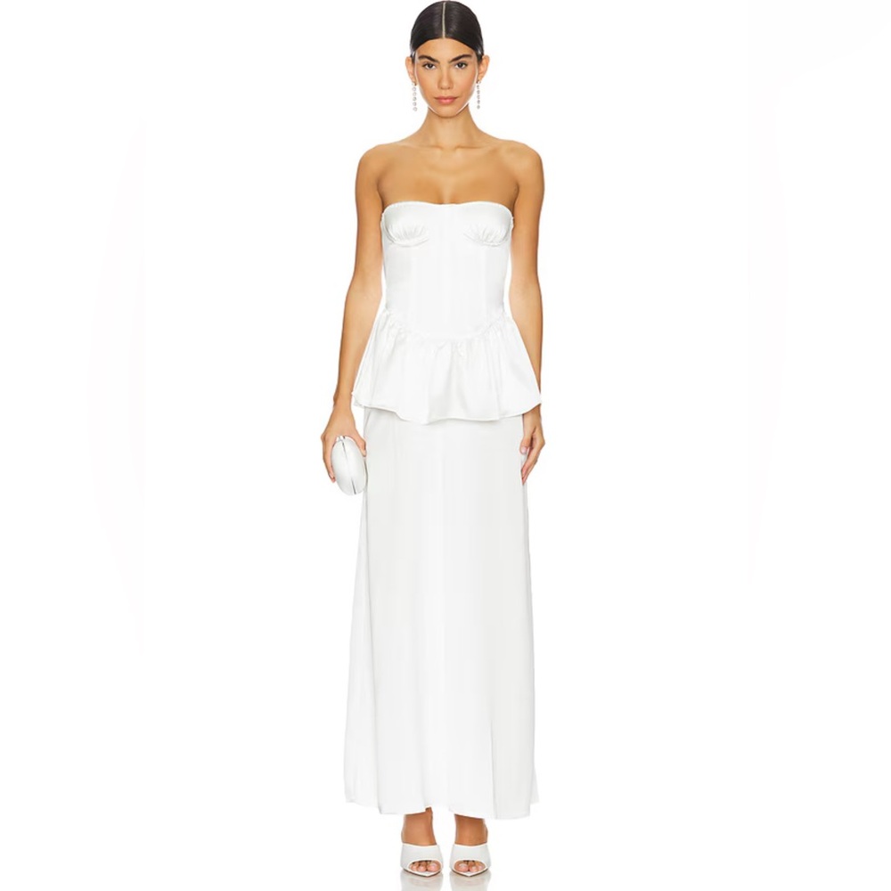 NWT WeWoreWhat Strapless Corset Peplum
Maxi Dress SIZE 10